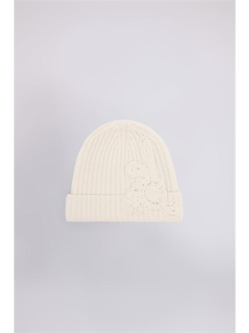 D49EV006EO1MF333 EMBROIDED KNIT HAT Ermanno Firenze | D49EV006EO1MF333